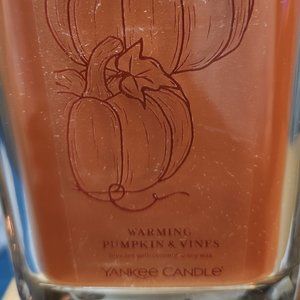Brand New !! Large Square Candle Warming Pumpkin & Vines Yankee Candle